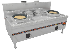 Double head and double tail small frying stove