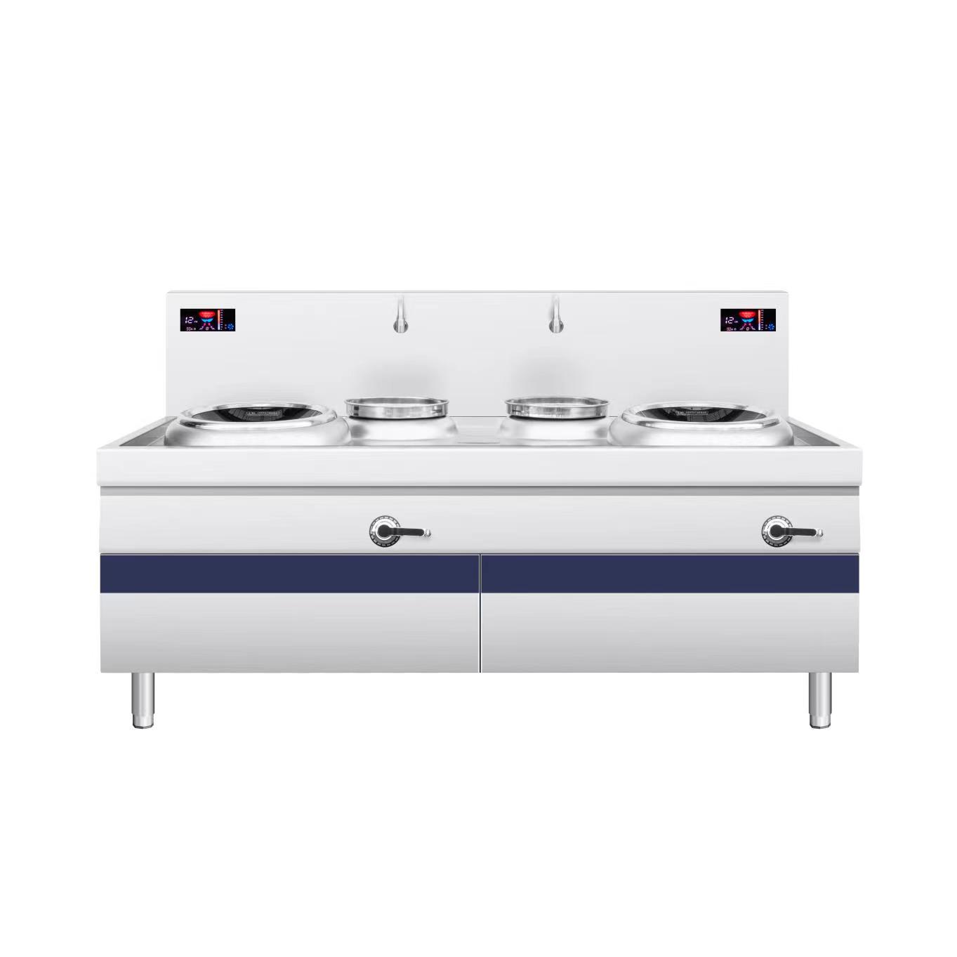 Double-head and two-tail small stir-frying stove
